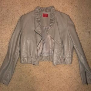 light gray leather jacket size M